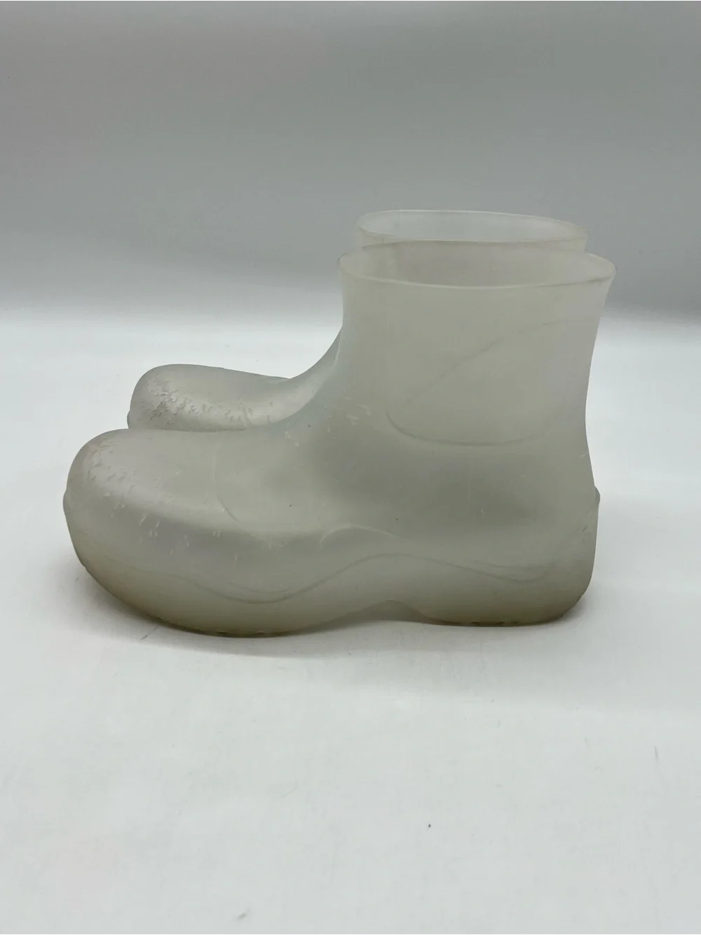 Bottega Veneta Icon Puddle Men’s Sz 43 Sz US 10 Clear Rubber Ankle Rain Boots.